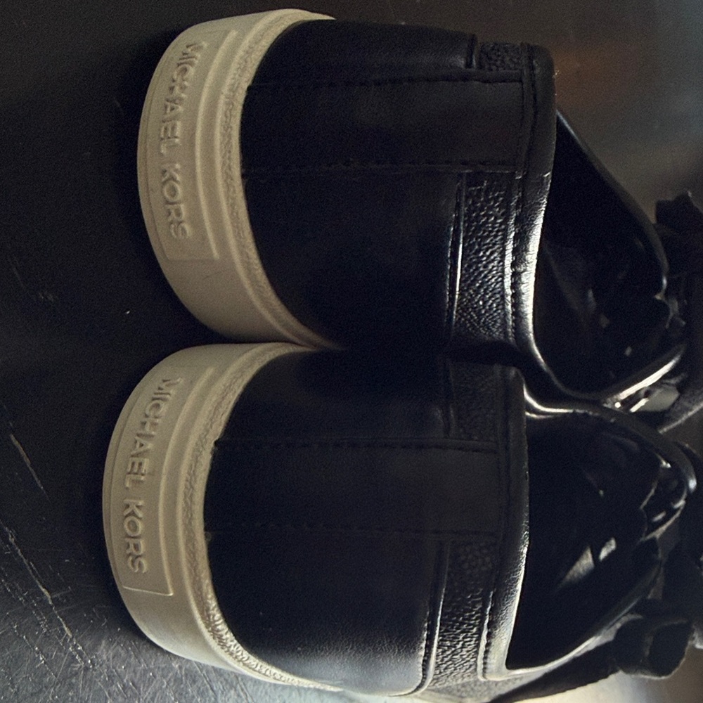Michael Kors Black Leather Women’s Sneakers - Picture 3 of 6